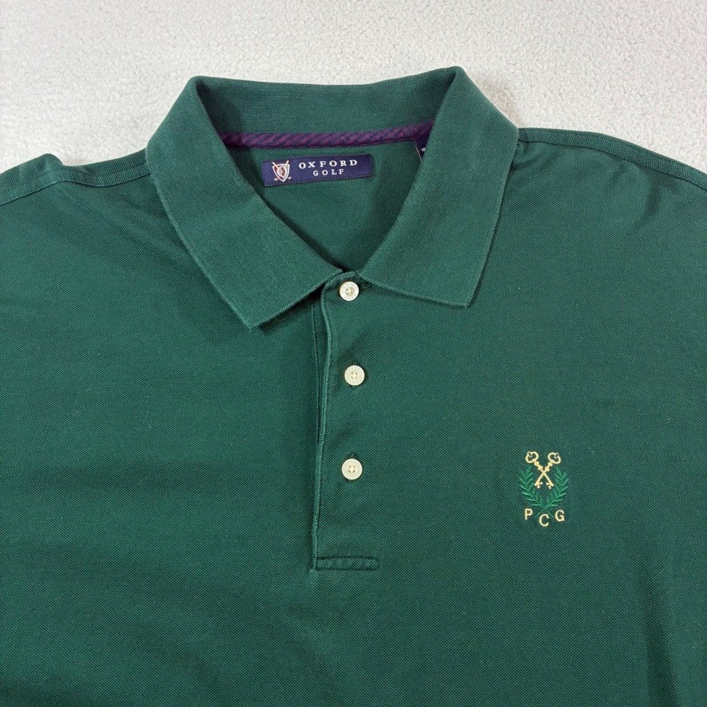 Vintage Oxford‎ Peachtree Golf Club Polo Shirt Mens XL Green Embroidered PCG